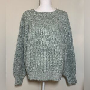 In Loom Cozy Mint Green Crew Neck Wool Blend Sweater Women Small Medium